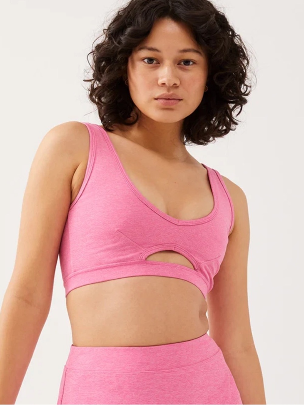 Outdoor Voices Peekaboo Sports Bra- Bubblegum- Large